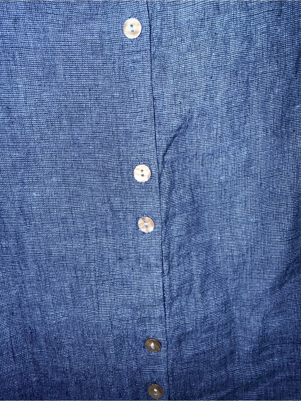 Martha Stewart Collection Navy 100% Linen Button Back Tank L - Picture 5 of 5